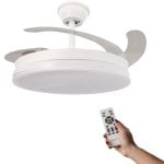 Ventoinha de Teto LED White Olga Ø107 cm DC 36 W Preto Mate Temporizador Controle Remoto Ultra Silencioso