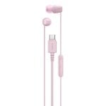 Auriculares Sony IER-EX15C con cable USB-C para llamadas y música con micrófono rosa