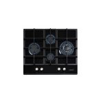Placa a gás Meireles LCI 6031 BK 4 zonas vidro preto integrada 64 cm