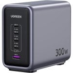 Estación de carga UGREEN Nexode 90903B 300W GaN 5 puertos USB-C/A cable 2 m gris