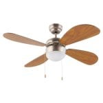 Ventilador de techo FM VT-105 105 cm 50 W 3 velocidades 4 aspas madera luz integrada