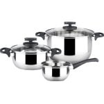 Batería de cocina Magefesa Style 5 piezas acero inoxidable tapas ergonómicas Batería de cocina Magefesa Style 5 piezas acero inoxidable tapas ergonómicas