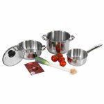 Batterie de cuisine Inoxibar Forma 90237 inox 4 pièces poignée et couvercle inclus