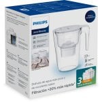 Jarra Philips AWP2933WHT3 Microclean X Pantalla 3 Cartuchos Blanco Transparente