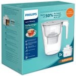 Jarra Philips AWP2943WHT3 Cal+ 1,1L con 3 Cartuchos Filtro Maxtra Plástico Blanco Transparente