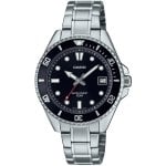 Reloj Casio Collection MDV-10D-1A1VEF display analógico/digital correa negra resistente al agua Reloj Casio Collection MDV-10D-1A1VEF display analógico/digital correa negra resistente al agua