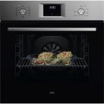 Horno elétrico AEG OU5AB21CM 65 litros Inox com Aqua Clean e guia telescópica