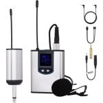 Micrófono NK NK-IG33008 lavalier inalámbrico plata y negro con adaptador de cámara
