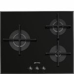 Placa de gas Smeg PV163B3 3 fuegos cristal negro 60 cm encendido automático