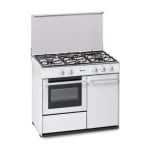 Cocina de gas con horno a gas Libre instalación Blanca 4 quemadores 90 cm encendido automático