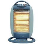 Radiateur halogène Quo Compact 1200W oscillant Bleu 3 puissances LED