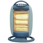 Estufa Eléctrica Compacta Halógena Azul 1200W 3 Barras Oscilante Antivuelco Asa