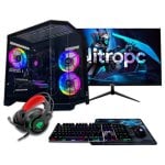 PC Sobremesa Nitropc Pack Silver Plus AMD Ryzen 5 5500 16GB 1TB M.2 RX 6600 Monitor 24" Windows 11 WiFi RGB Negro
