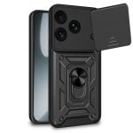 Capa cool para iPhone 17 Pro com anel rígido preto