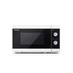 Microondas Sharp YC-MS01E-W 20 Litros 800W Giro Botón Encimera Blanco Negro