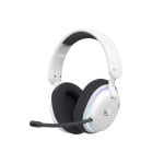 Auriculares Havit Fuxi-H7 inalámbricos y con cable Bluetooth para gaming con cancelación de ruido, micrófono extraíble, retroiluminación, negro y blanco