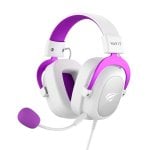 Casque Havit 6950676214154 filaire pour gaming avec microphone, violet et blanc