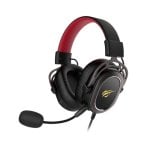 Casque Havit H2008D filaire mini-jack pour gaming avec micro, noir et rouge