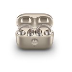 Motorola moto buds loop kabellose Bluetooth Kopfhörer mit Geräuschunterdrückung, Mikrofon und wasserabweisendem Schutz beige