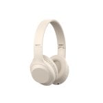 Casque Havit H628BT sans fil et filaire Bluetooth 5.3 pour musique, pliable, beige