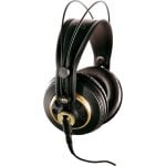 Auriculares AKG K240 STUDIO com fio conetividade jack para estúdio semiabertos preto e dourado Auriculares AKG K240 STUDIO com fio conetividade jack para estúdio semiabertos preto e dourado