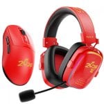Auriculares Havit H2039BG Limited Edition inalámbricos y con cable Gaming Bluetooth con micrófono negro y rojo