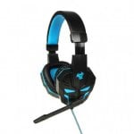 Auriculares iBox X8 com fio, gaming, retroiluminação azul, microfone boom, preto e azul
