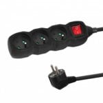 Regleta Esperanza ELK210K 3 tomas tipo E 1,5 m interruptor negra angular Regleta Esperanza ELK210K 3 tomas tipo E 1,5 m interruptor negra angular