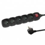 Regleta Esperanza ELK215K 5 tomas tipo E 3 m negra interior con protección infantil Regleta Esperanza ELK215K 5 tomas tipo E 3 m negra interior con protección infantil