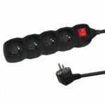 Regleta Esperanza ELK212K 1,5 m 4 tomas AC tipo E interior negra con protección infantil Regleta Esperanza ELK212K 1,5 m 4 tomas AC tipo E interior negra con protección infantil