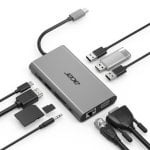 Hub USB-C Acer HP.DSCAB.002 3x USB-A HDMI VGA RJ-45 Leitor SD MicroSD Prata Hub USB-C Acer HP.DSCAB.002 3x USB-A HDMI VGA RJ-45 Leitor SD MicroSD Prata