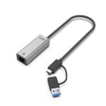 Adaptador USB Red UNITEK U1313C 2.5Gbps Type-A y Type-C Aluminio Space Grey