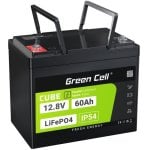 Batería Green Cell LFPGC12V60AH 12,8 V LiFePO4 60 Ah Negra Verde IP54