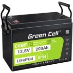 Batteria Green Cell LFPGC12V200AH LiFePO4 12,8 V 200 Ah IP54 2560 Wh Nero Verde Batteria Green Cell LFPGC12V200AH LiFePO4 12,8 V 200 Ah IP54 2560 Wh Nero Verde