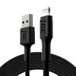 Kabel Green Cell KABGC12 2 m Lightning USB A gerade schwarz Kabel Green Cell KABGC12 2 m Lightning USB A gerade schwarz
