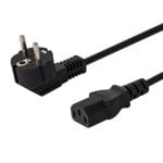 Cable de alimentación Savio CL-146 3 m IEC C13 Schuko negro acodado