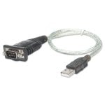 Convertidor USB a Serie Manhattan 179397 Negro Transparente 0,45 m