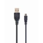 Cable USB Gembird CC-USB2-AMBM-6 Negro 1,8 m Chapado en Oro Cable USB Gembird CC-USB2-AMBM-6 Negro 1,8 m Chapado en Oro