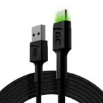 Cable Green Cell KABGC13 USB A a USB C 2 m con iluminación led verde Cable Green Cell KABGC13 USB A a USB C 2 m con iluminación led verde