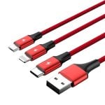 Cable USB UNITEK C4049RD 1,2 m Rojo USB A a USB C/Micro-USB B/Lightning Cable USB UNITEK C4049RD 1,2 m Rojo USB A a USB C/Micro-USB B/Lightning