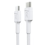 Cable USB C Green Cell GC PowerStream 0,3m 60W Blanco Trenzado Cable USB C Green Cell GC PowerStream 0,3m 60W Blanco Trenzado