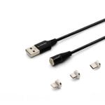 Cavo Savio CL-152 3in1 USB A Magnetico 1 m Nero Carica Rapida Dati Cavo Savio CL-152 3in1 USB A Magnetico 1 m Nero Carica Rapida Dati