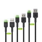 Cable USB Green Cell KABGCSET01 2 m USB-A a USB-C Iluminación LED 3 Unidades Cable USB Green Cell KABGCSET01 2 m USB-A a USB-C Iluminación LED 3 Unidades