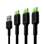 Cable Green Cell KABGCSET02 USB A a USB C 1,2 m 0,48 Gbit/s Negro Cable Green Cell KABGCSET02 USB A a USB C 1,2 m 0,48 Gbit/s Negro