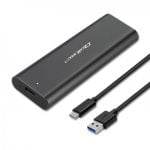 Caja SSD Externa Qoltec 50311 M.2 SATA USB Type-C Negro Compacta