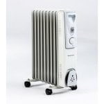Radiador Elétrico Ravanson OH-09 2000W 9 elementos controle giratório cinzento portátil Radiador Elétrico Ravanson OH-09 2000W 9 elementos controle giratório cinzento portátil
