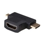 Adaptador HDMI Akyga AK-AD-23 HDMI para miniHDMI microHDMI Preto Adaptador HDMI Akyga AK-AD-23 HDMI para miniHDMI microHDMI Preto
