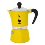 Caffettiera Moka Bialetti Rainbow 6 tazze alluminio manico termoplastico nero giallo Caffettiera Moka Bialetti Rainbow 6 tazze alluminio manico termoplastico nero giallo