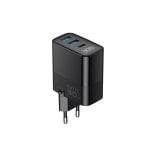Cargador Havit 6939119068677 GaN 30W USB-C y USB-A carga rápida negro Cargador Havit 6939119068677 GaN 30W USB-C y USB-A carga rápida negro