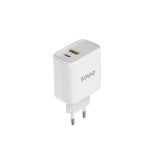 Carregador de parede Savio LA-06 USB-A e USB-C 20W Carga Rápida Branco Carregador de parede Savio LA-06 USB-A e USB-C 20W Carga Rápida Branco